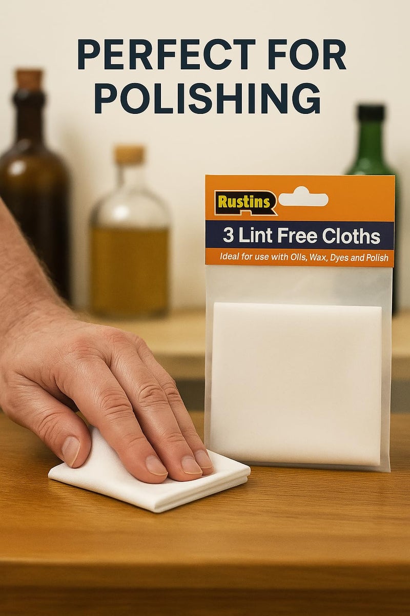 Rustins Lint-Free Cloths, Pack of 3 - Premium Quality, Absorbent Cloths for Effortless Furniture Oil Application - Image 4